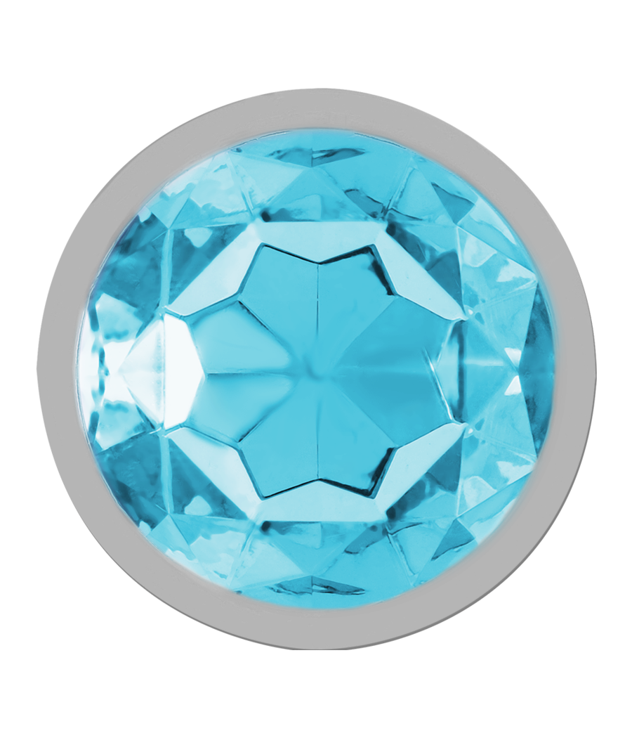 INTENSE - PLUG ANAL METAL ALUMINIO CON CRISTAL AZUL TALLA L