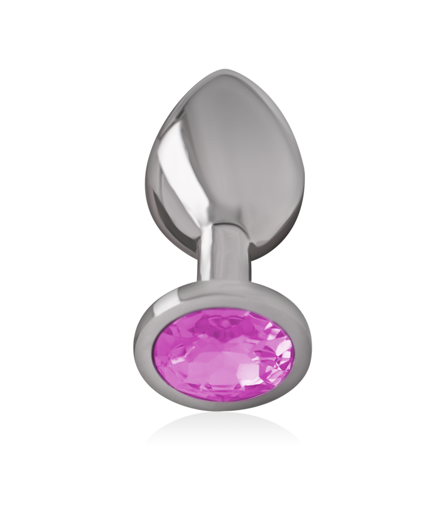 INTENSE - PLUG ANAL DE METAL DE ALUMÍNIO COM CRISTAL ROSA TAMANHO M