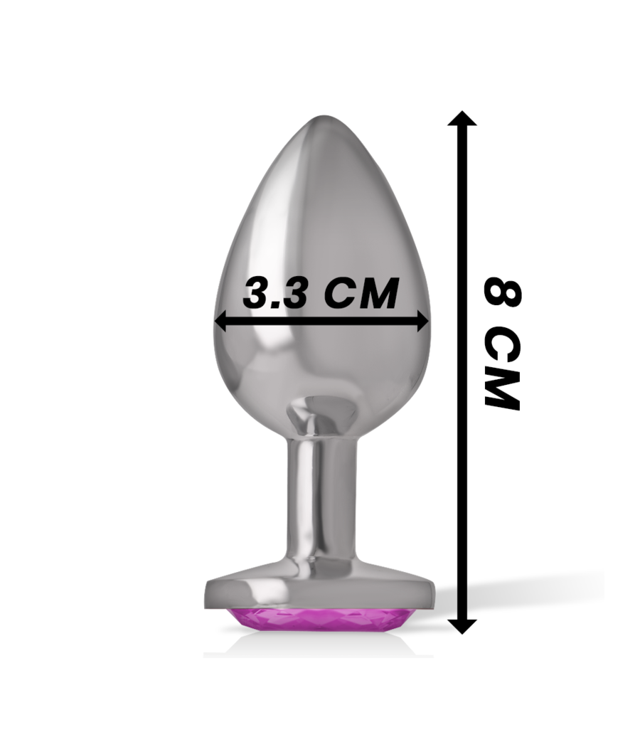 INTENSE - PLUG ANAL EN MÉTAL ALUMINIUM AVEC CRISTAL ROSE TAILLE M