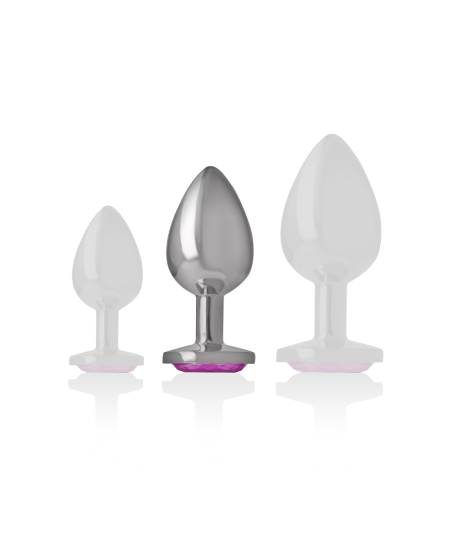 INTENSE - PLUG ANAL METAL ALUMINIO CON CRISTAL ROSA TALLA M