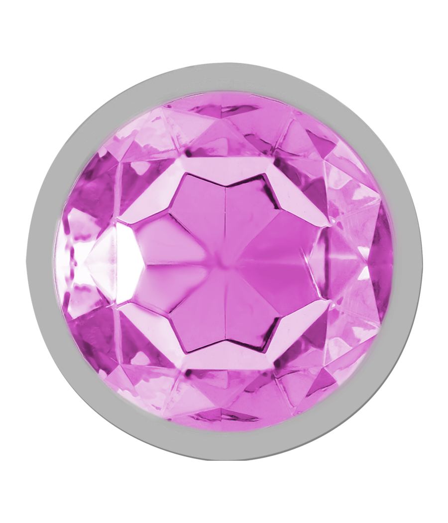 INTENSE - PLUG ANAL DE METAL DE ALUMÍNIO COM CRISTAL ROSA TAMANHO L