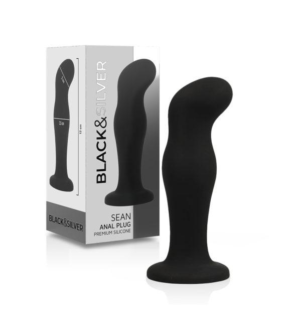 BLACK&SILVER - SEAN PLUG ANAL PREMIUM SILIKON SCHWARZ