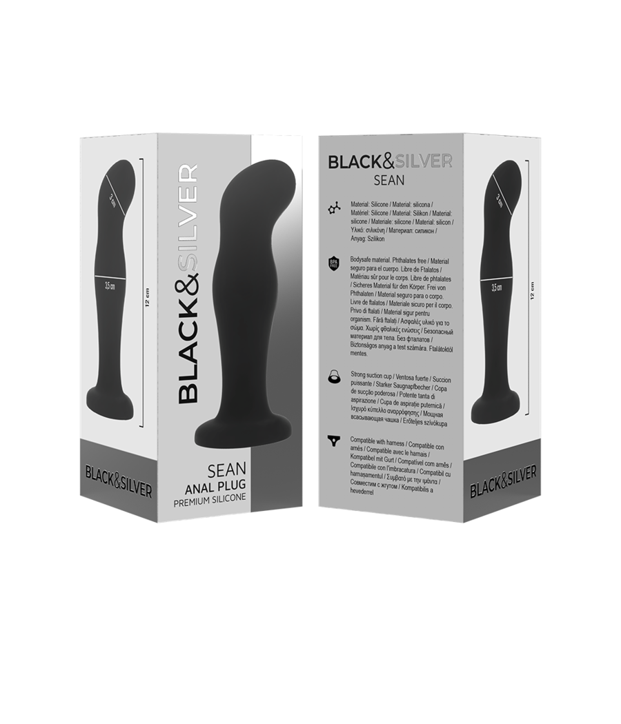 BLACK&SILVER - SEAN PLUG ANAL PREMIUM SILICONE BLACK