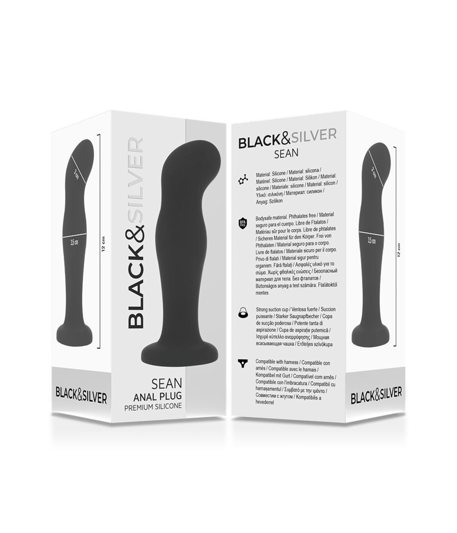 BLACK&SILVER - SEAN PLUG ANAL PREMIUM SILICONE NOIR