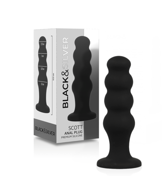BLACK&SILVER - SCOTT PLUG ANAL SILICONA PREMIUM NEGRO