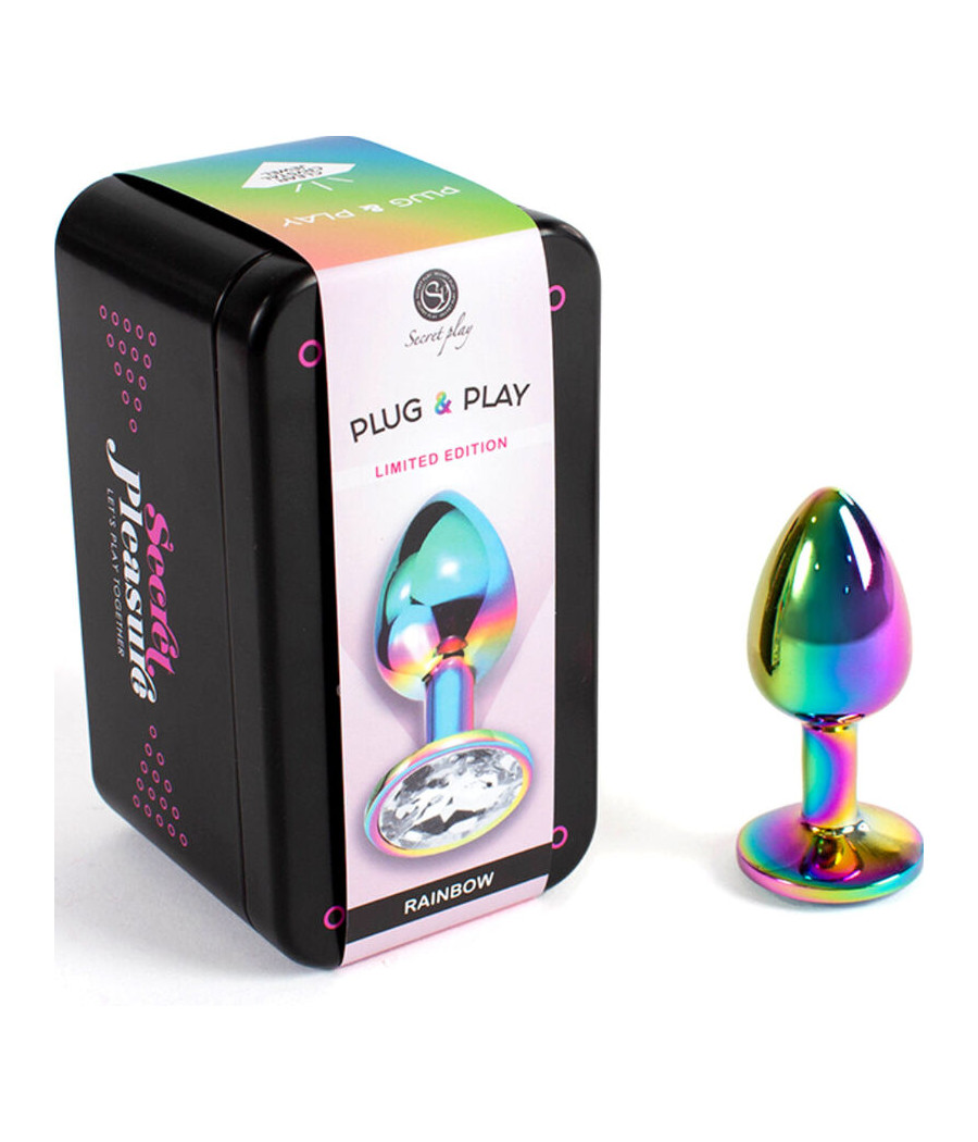 SECRETPLAY - BUTT PLUG AUS METALL REGENBOGEN, KLEINE GRÖSSE 7 CM