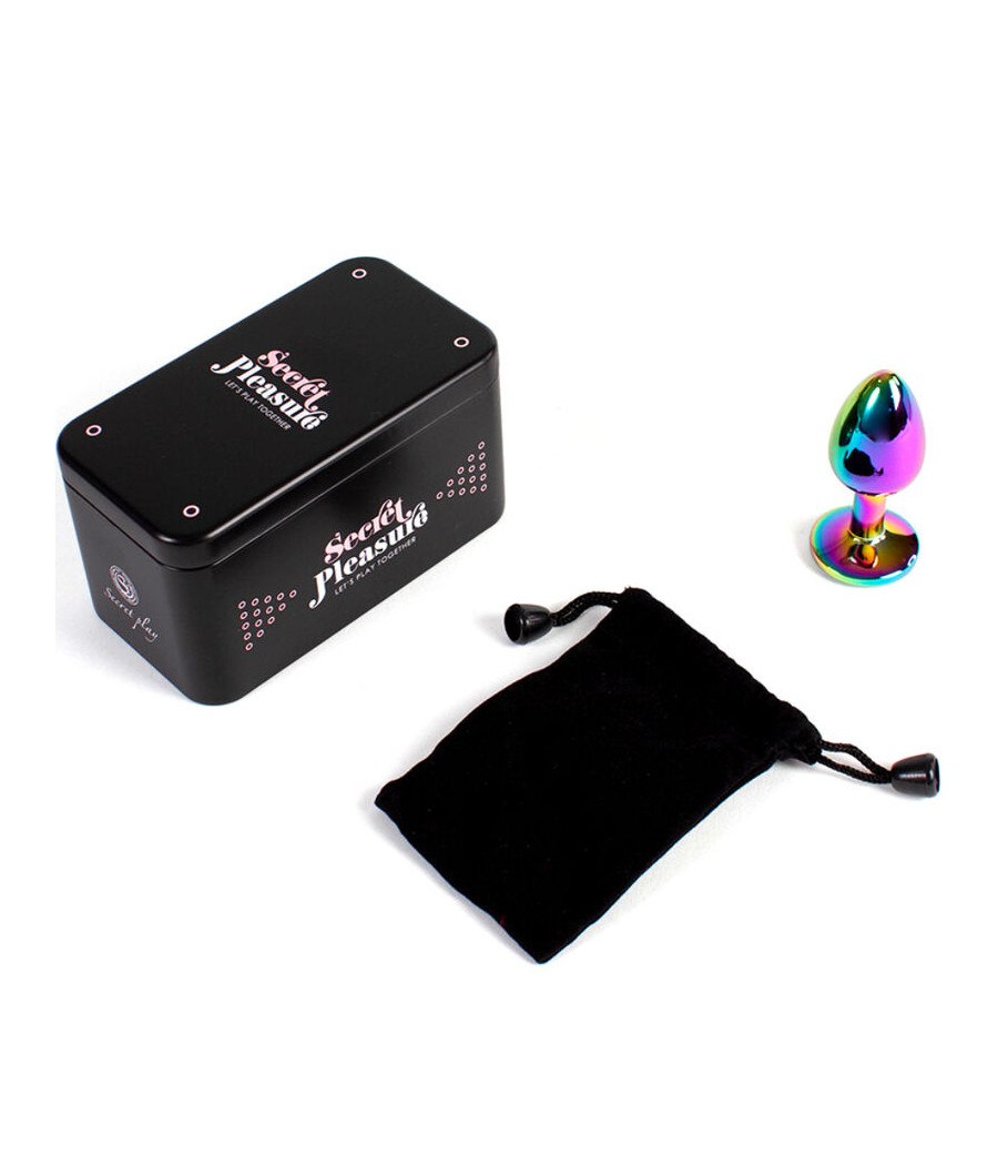 SECRETPLAY - METAL BUTT PLUG MULTICOLOR TALLA S 7 CM