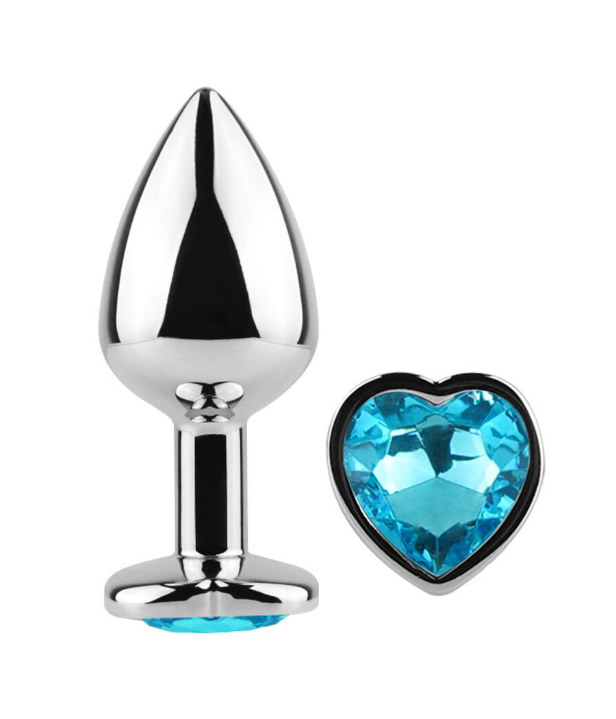 SECRETPLAY - METAL BUTT PLUG CORAZÓN AZUL TALLA S 7 CM