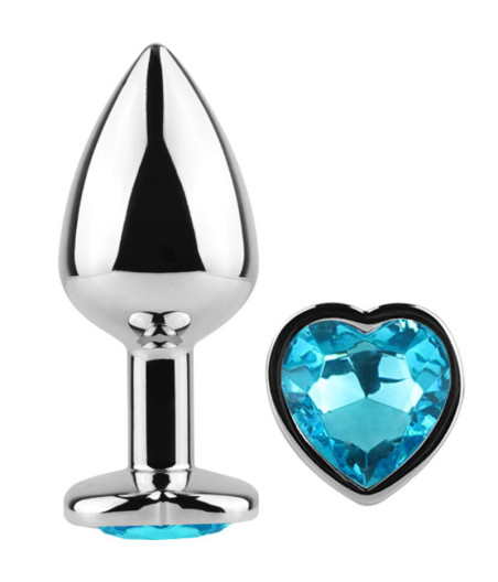 SECRETPLAY - TAPPO IN METALLO CUORE BLU TAGLIA PICCOLO 7 CM
