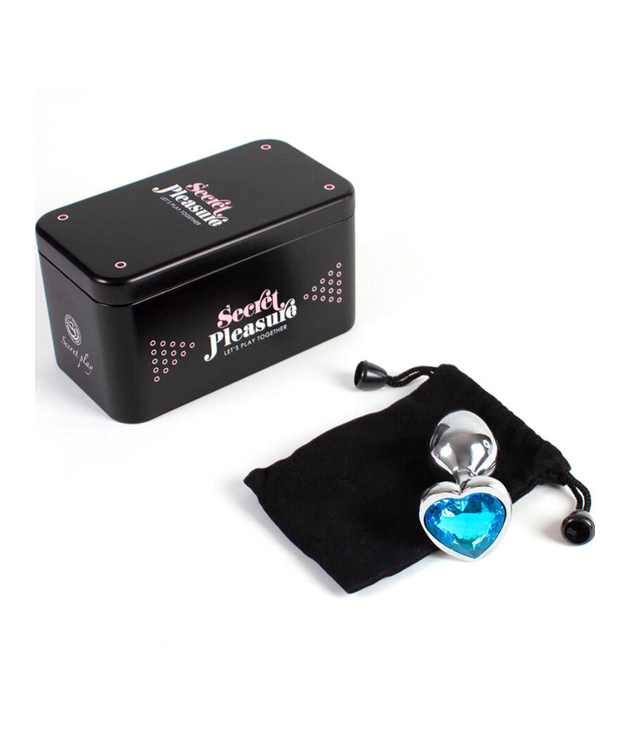 SECRETPLAY - METAL BUTT PLUG BLUE HEART SMALL SIZE 7 CM
