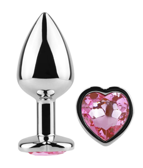 SECRETPLAY - TAPPO IN METALLO FUCSIA CUORE TAGLIA PICCOLA 7 CM