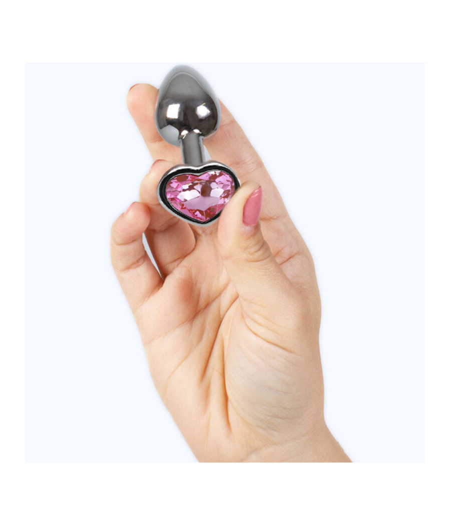 SECRETPLAY - BUTT PLUG AUS METALL FUCHSIA HERZ KLEINE GRÖSSE 7 CM