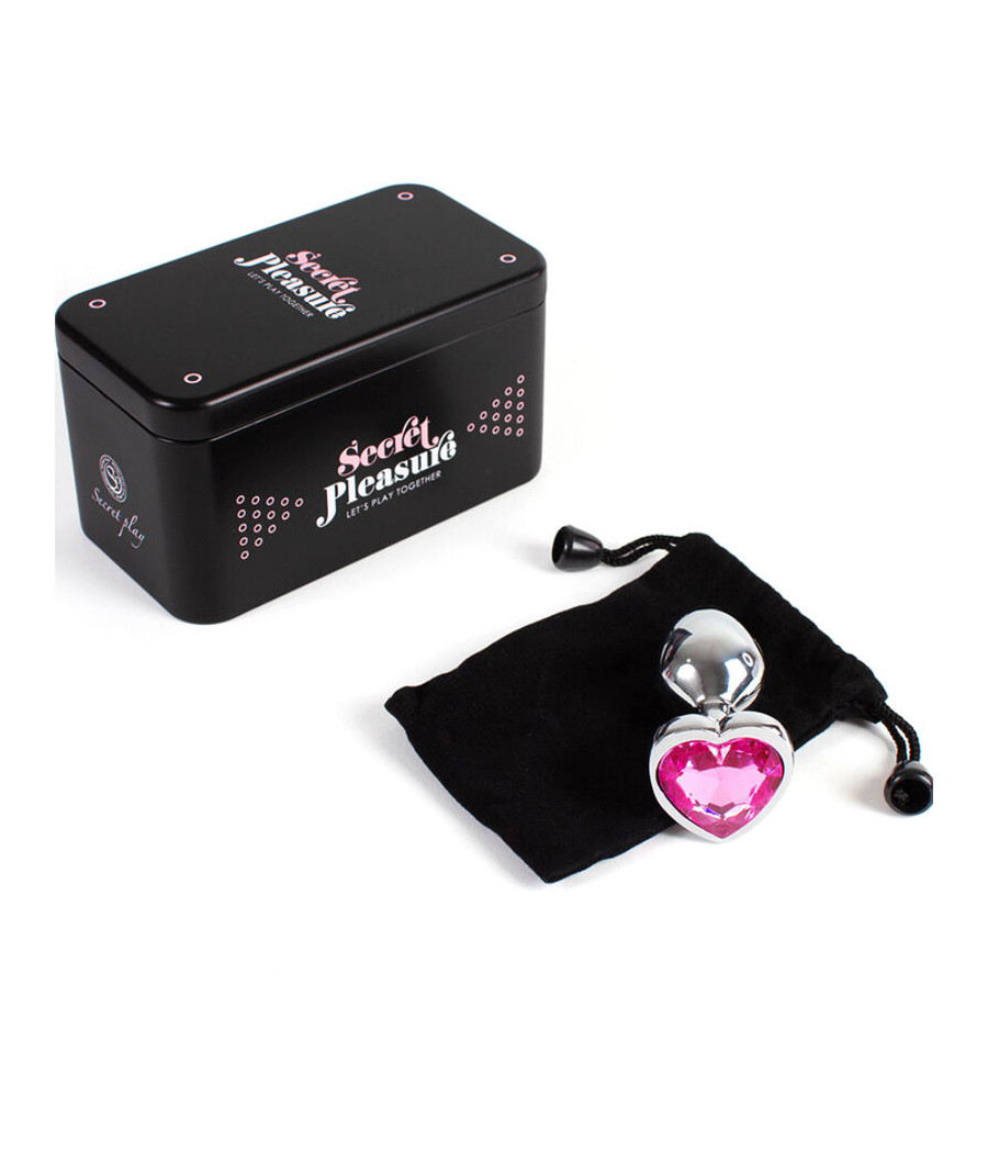 SECRETPLAY - METAL BUTT PLUG FUCHSIA HEART SMALL SIZE 7 CM