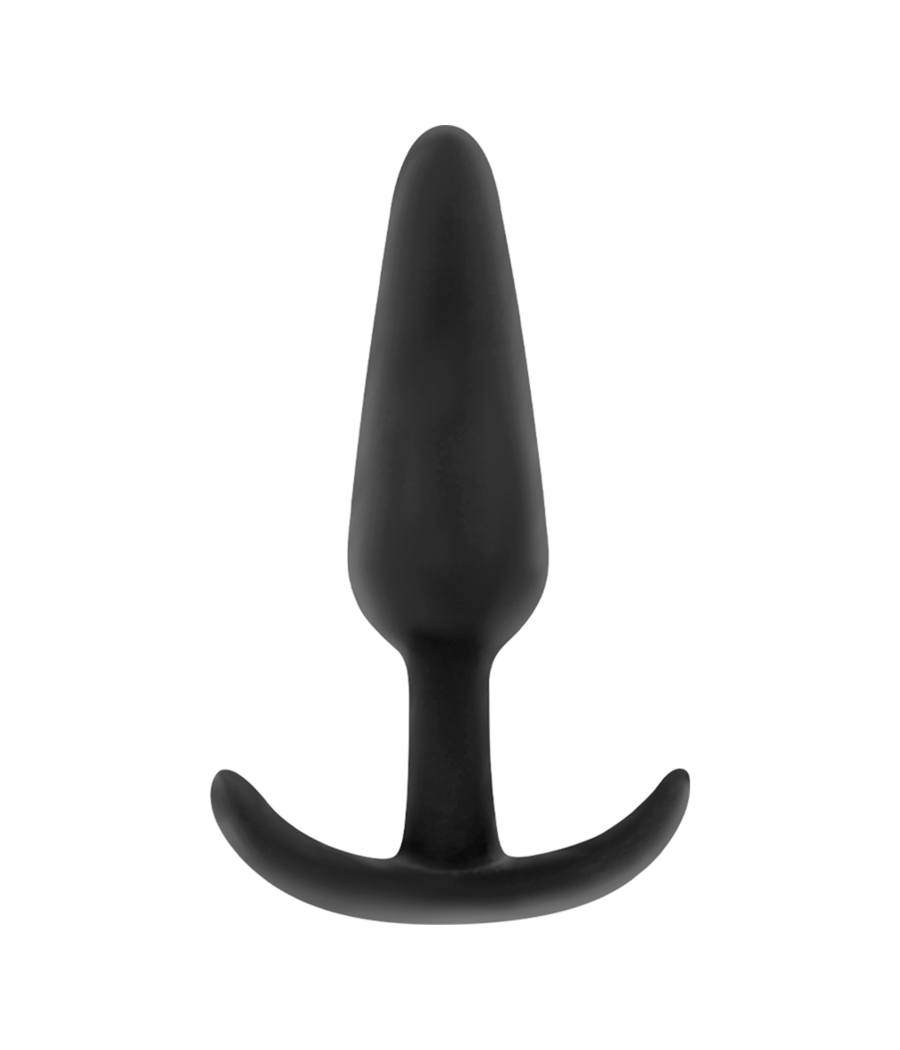 BLACK&SILVER - HANSEL SILICONE ANAL PLUG WITH SMALL HANDLE