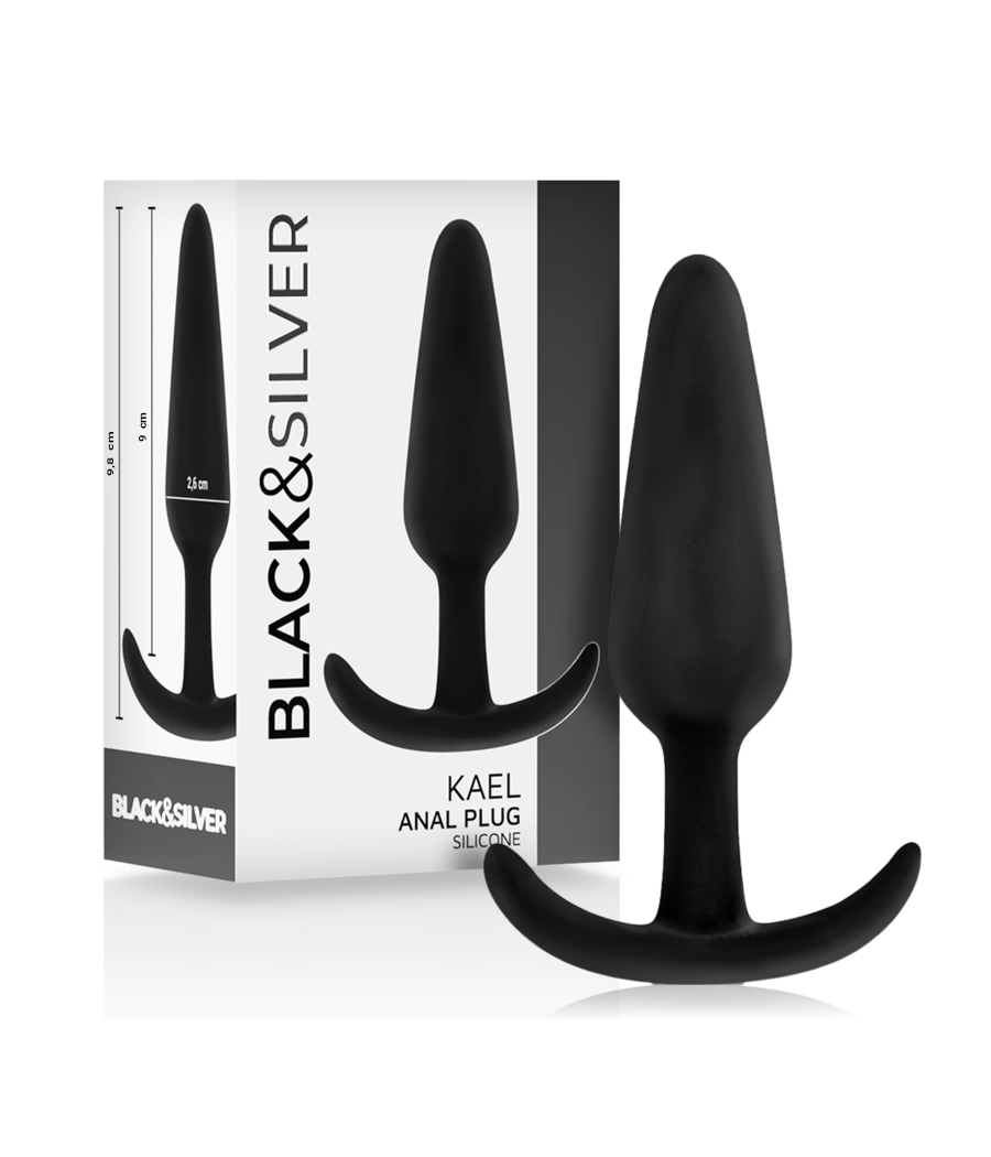 BLACK&SILVER - PLUG ANALE IN SILICONE KAEL CON MANICO MEDIO