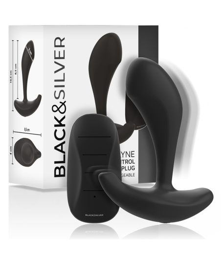 BLACK&SILVER - DWAYNE ANAL PLUG SILIKON FERNBEDIENUNG