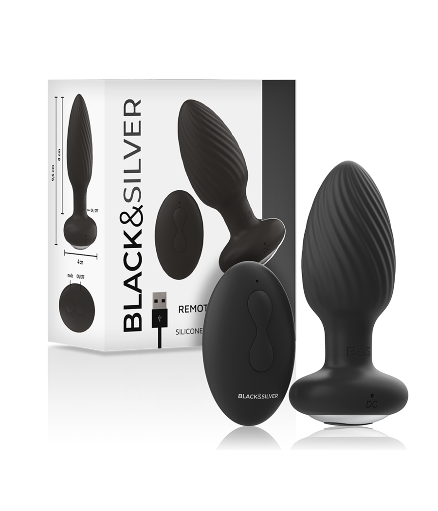 BLACK&SILVER - WELLS PLUG ROTADOR ANAL SILICONA CONTROL REMOTO