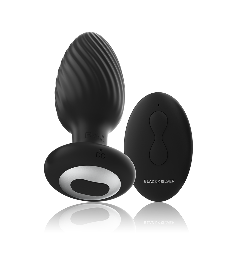 BLACK&SILVER - WELLS PLUG SILIKON ANAL ROTATOR FERNBEDIENUNG