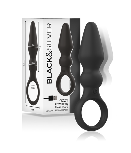 BLACK&SILVER - OZZY POWERFUL SILICONE ANAL PLUG