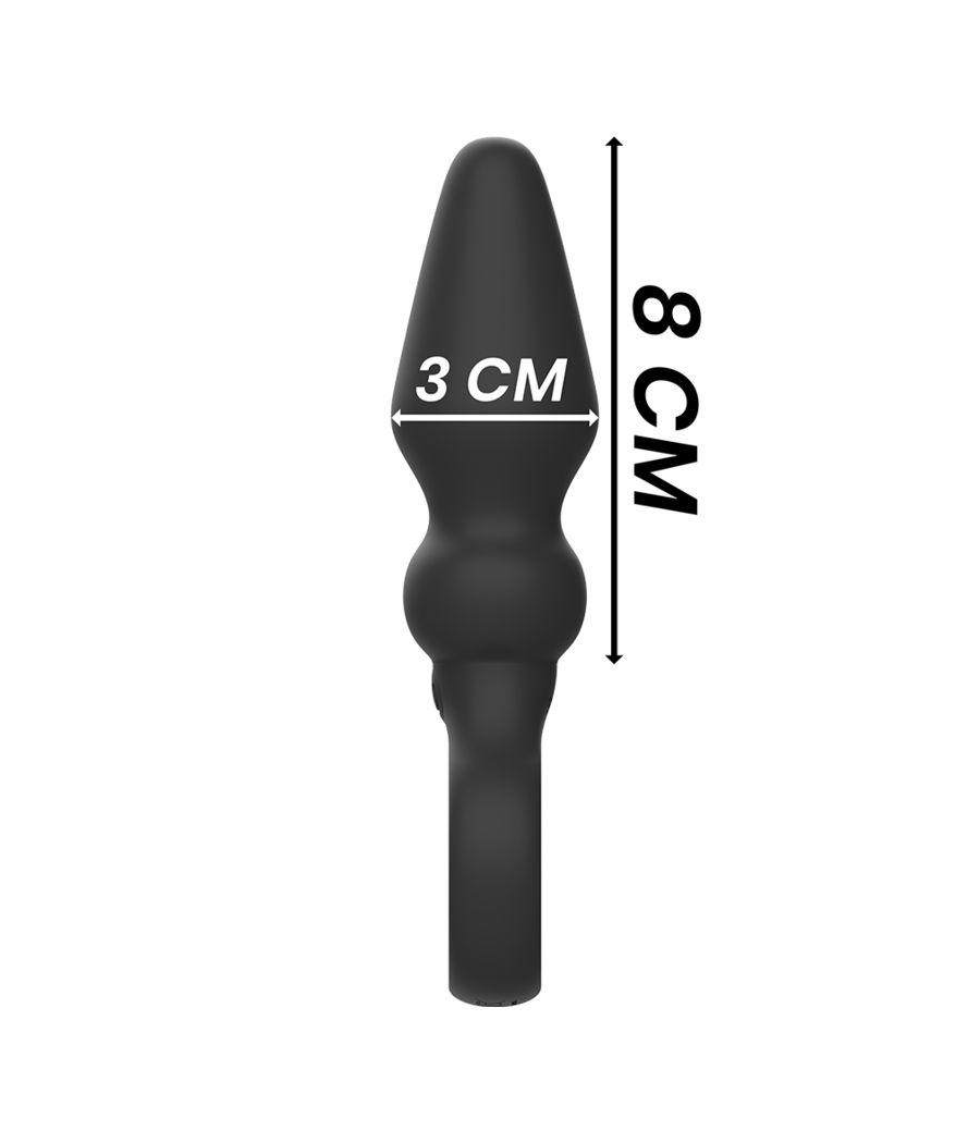 BLACK&SILVER - OZZY POTENTE VIBRADOR PLUG ANAL SILICONA