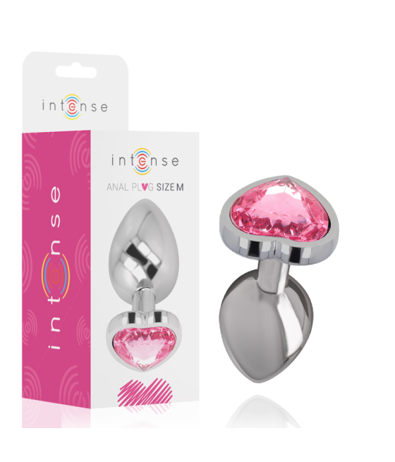 INTENSE - ALUMINUM METAL ANAL PLUG PINK HEART SIZE M