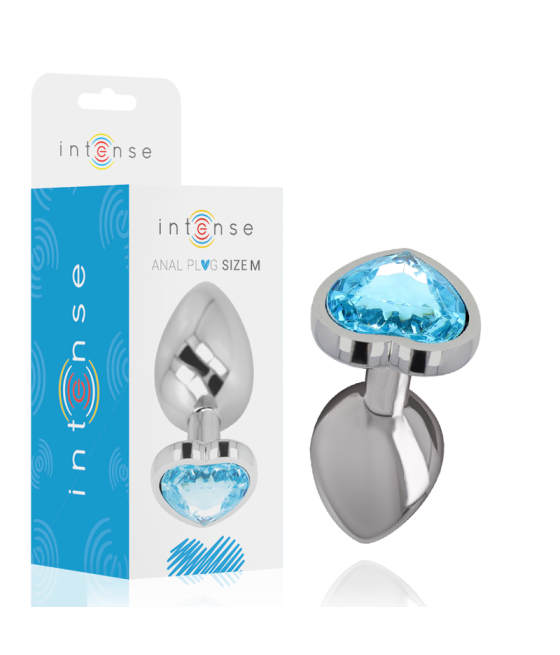 INTENSE - ALUMINIUM-METALL-ANAL-STECKER, BLAUES HERZ, GRÖSSE M