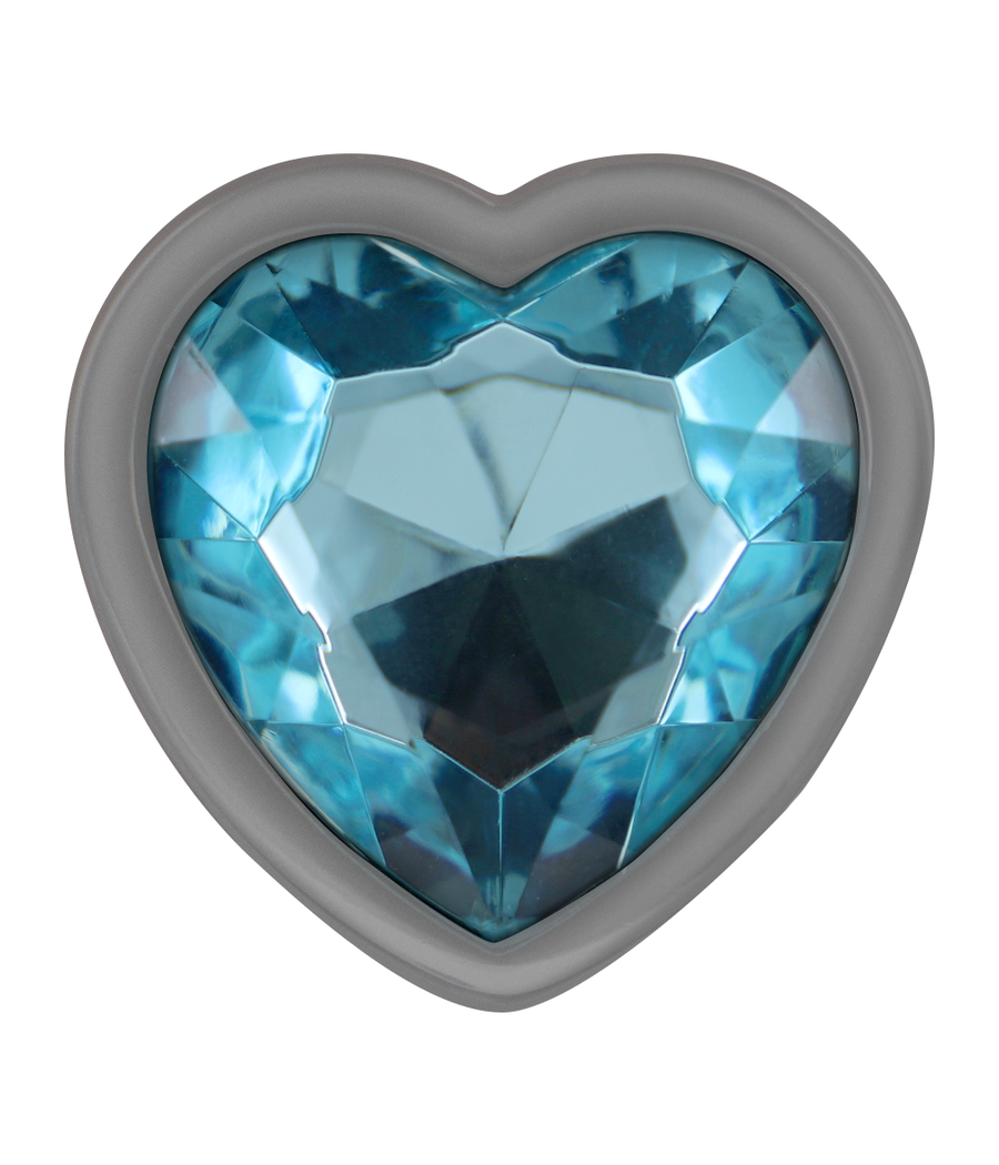 INTENSE - ALUMINUM METAL ANAL PLUG BLUE HEART SIZE M