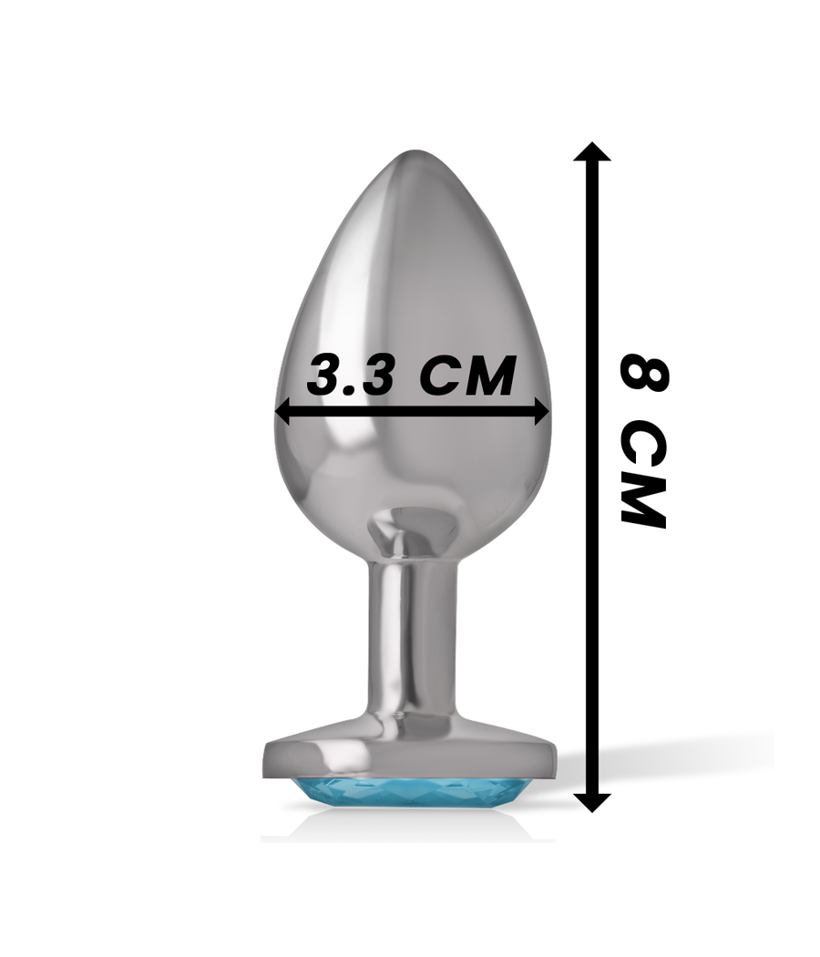 INTENSE - PLUG ANAL MÉTAL ALUMINIUM COEUR BLEU TAILLE M