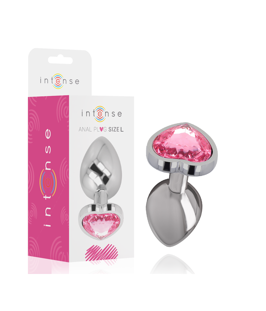 INTENSE - PLUG ANAL EN MÉTAL ALUMINIUM COEUR ROSE TAILLE L