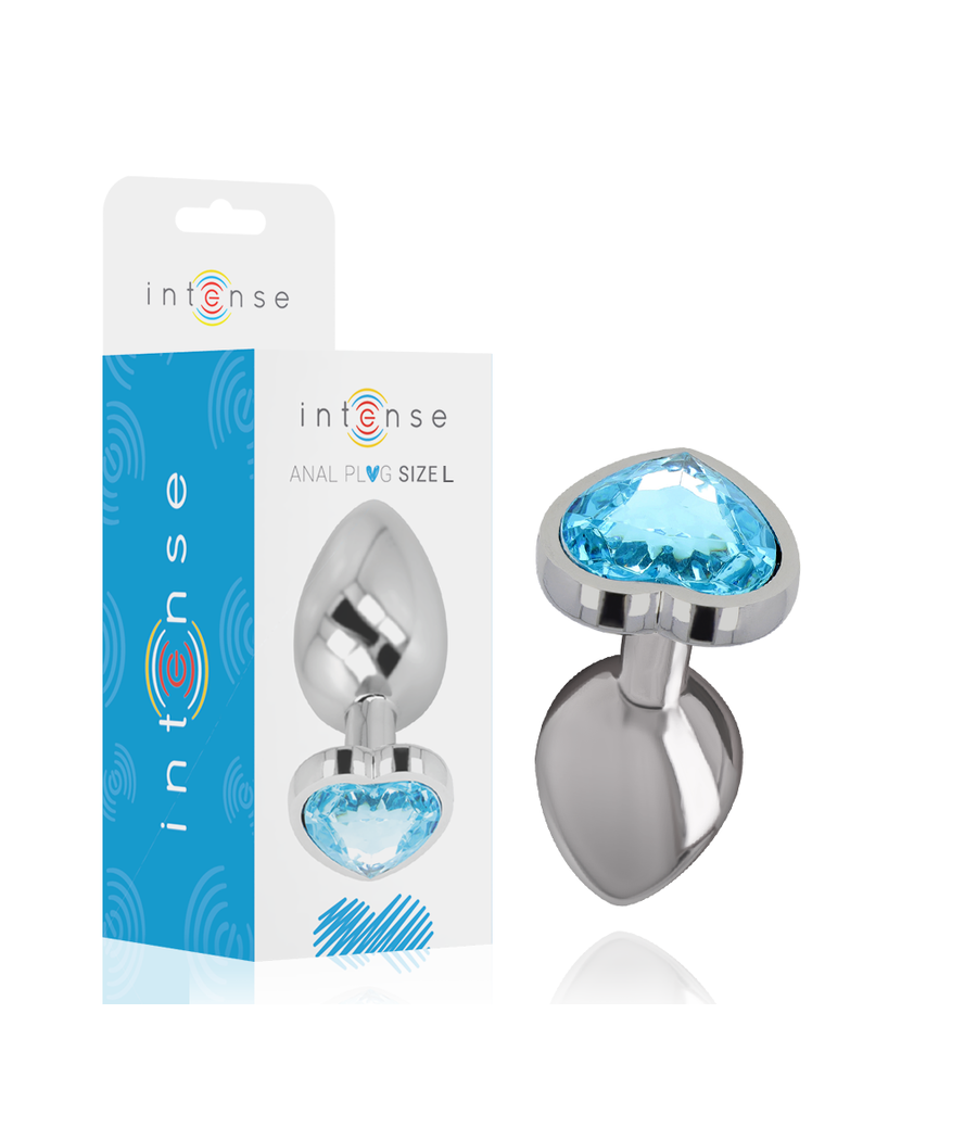 INTENSE - PLUG ANAL MÉTAL ALUMINIUM COEUR BLEU TAILLE L
