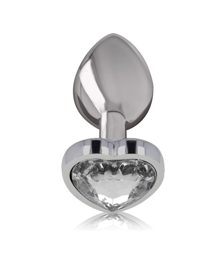INTENSE - ANAL PLUG METAL ALUMINUM WHITE HEART SIZE L