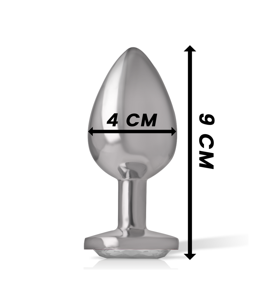 INTENSE - ANAL PLUG METAL ALUMINUM WHITE HEART SIZE L