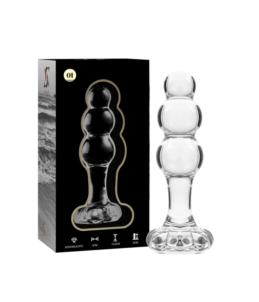 NEBULA SERIES BY IBIZA - MODÈLE 1 BOUCHON EN VERRE BOROSILICATE TRANSPARENT 10.5 CM -O- 3 CM