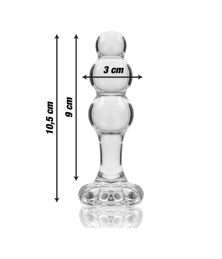NEBULA SERIES BY IBIZA - MODELO 1 PLUG VIDRO BOROSILICADO TRANSPARENTE 10.5 CM -O- 3 CM