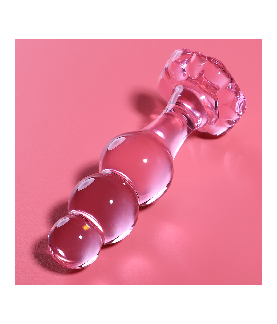 NEBULA SERIES BY IBIZA - MODEL 1 ANAL PLUG BOROSILICATE GLASS PINK 10.5 CM -O- 3 CM