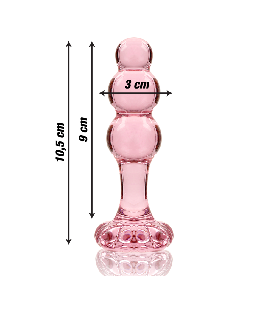 NEBULA SERIES BY IBIZA - MODELO 1 PLUG ANAL VIDRO BOROSILICADO ROSA 10.5 CM -O- 3 CM