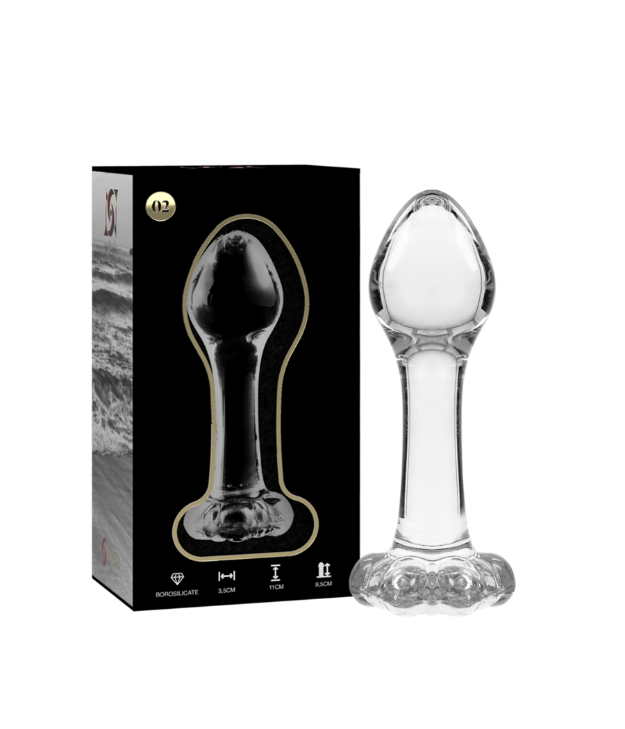 NEBULA SERIES BY IBIZA - MODEL 2 ANAL PLUG BOROSILICATE GLASS CLEAR 11 CM -O- 3.5 CM