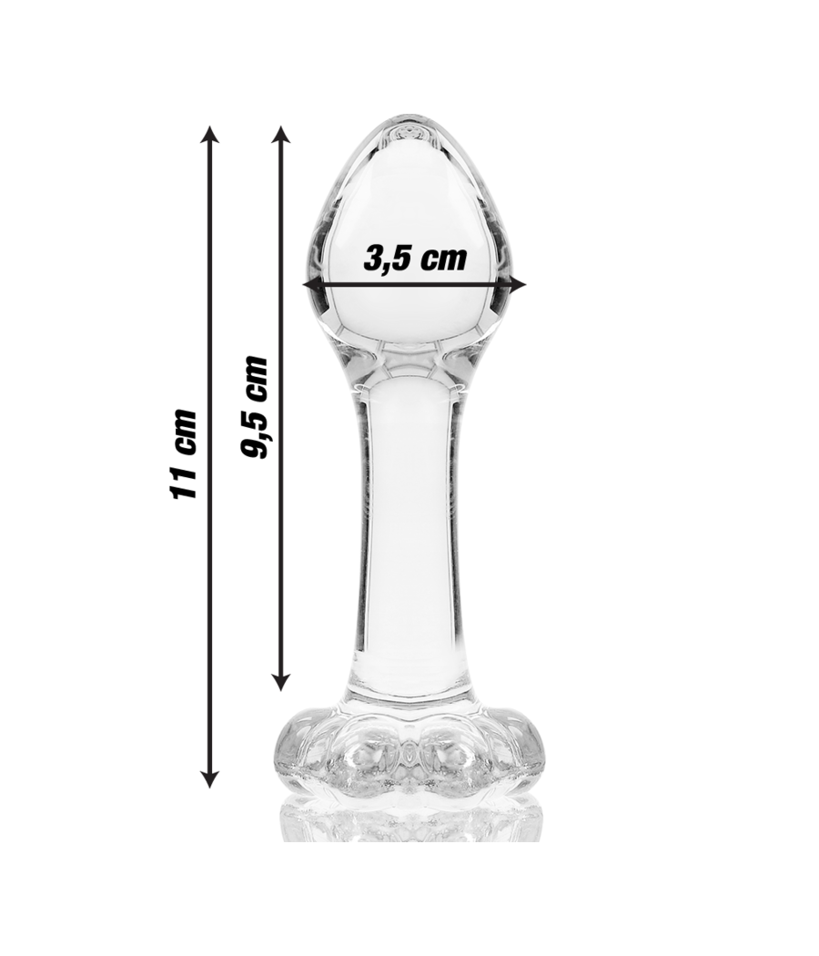 NEBULA SERIES BY IBIZA - MODELLO 2 PLUG ANALE VETRO BOROSILICATO TRASPARENTE 11 CM -O- 3.5 CM