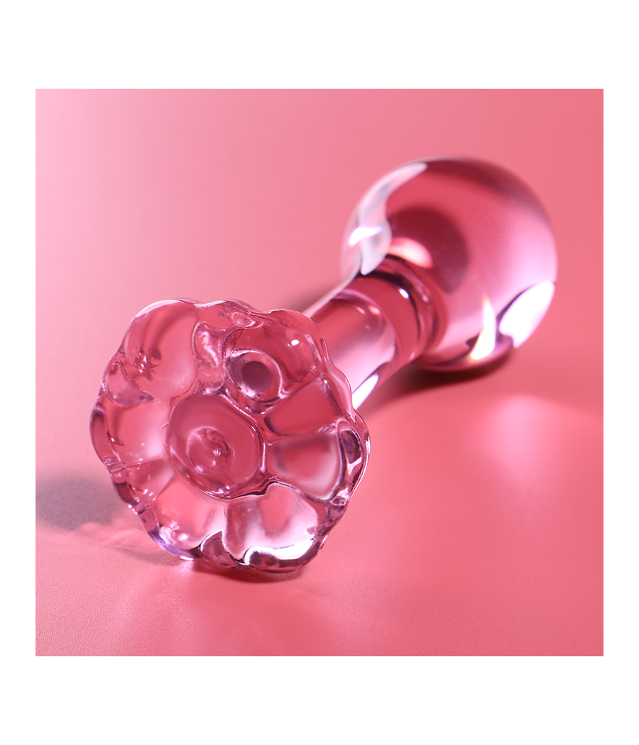 NEBULA SERIES BY IBIZA - MODELLO 2 PLUG ANALE VETRO BOROSILICATO ROSA 11 CM -O- 3.5 CM