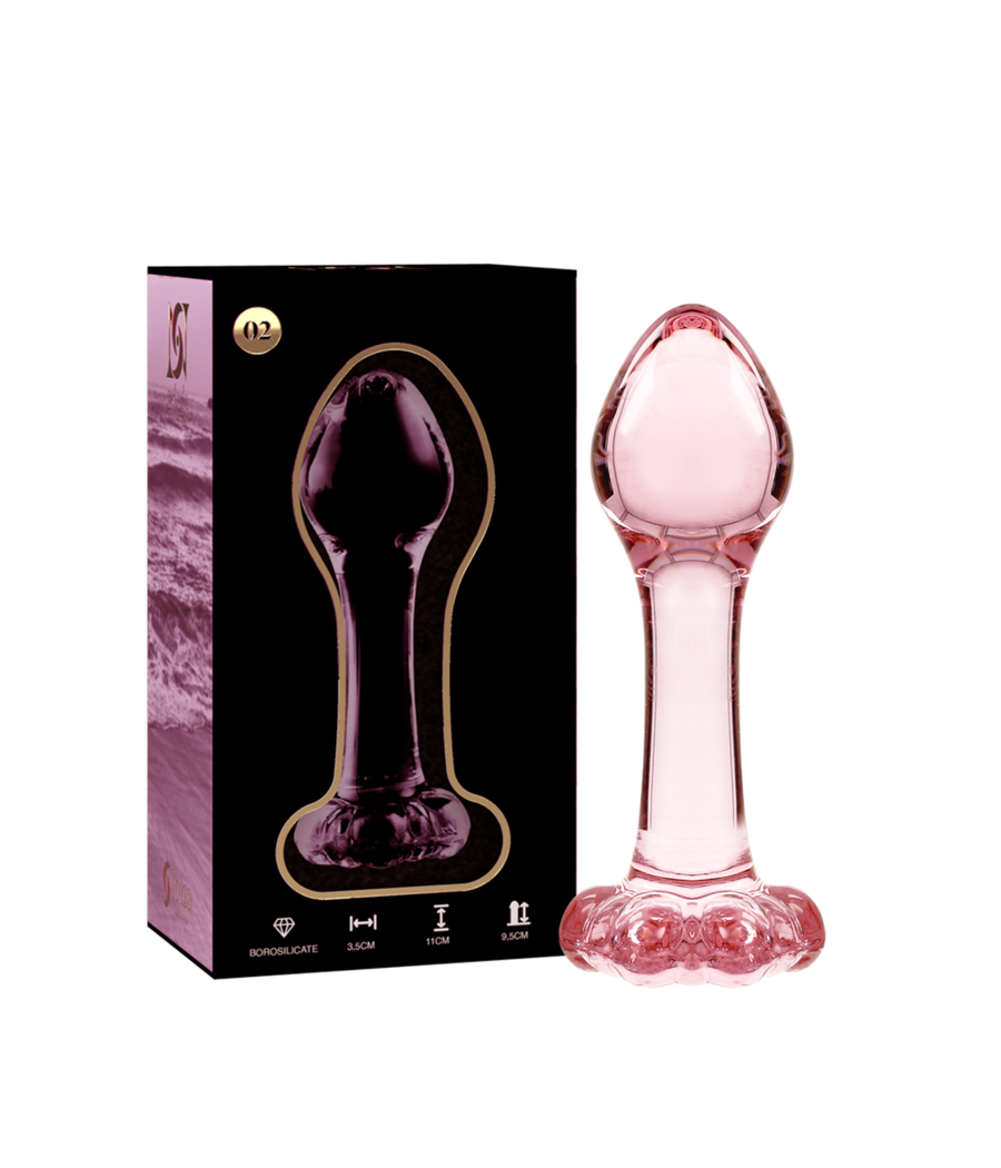 NEBULA SERIES BY IBIZA - MODELO 2 PLUG ANAL VIDRO BOROSILICADO ROSA 11 CM -O- 3.5 CM
