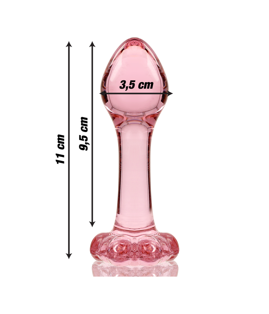 NEBULA SERIES BY IBIZA - MODELLO 2 PLUG ANALE VETRO BOROSILICATO ROSA 11 CM -O- 3.5 CM