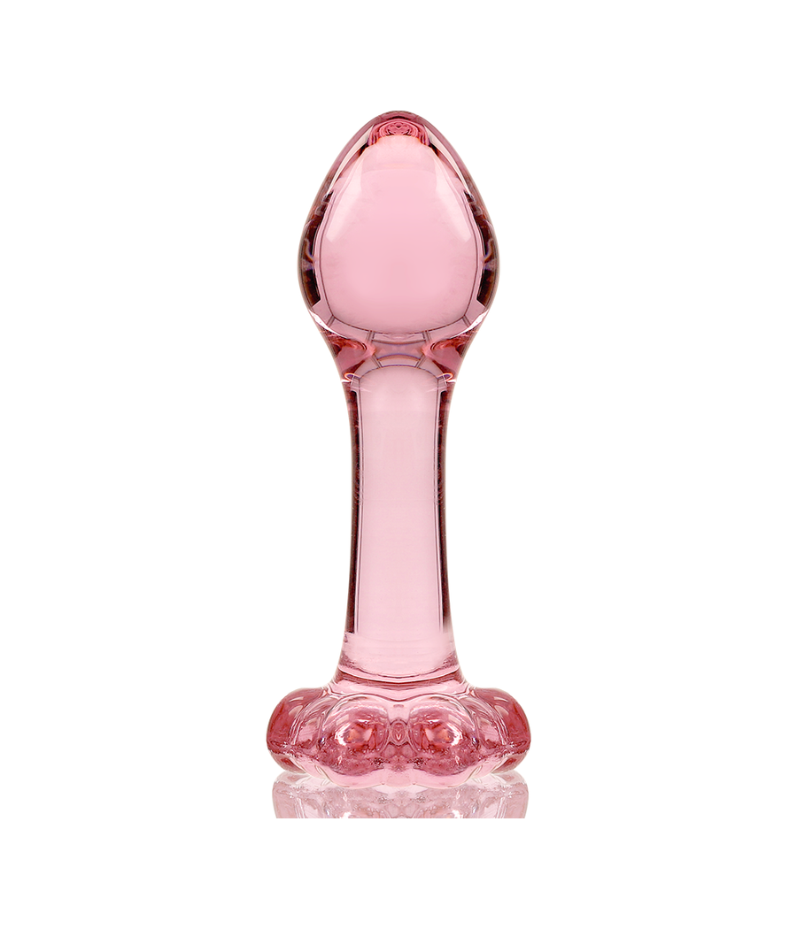 NEBULA SERIES BY IBIZA - MODEL 2 ANAL PLUG BOROSILICATE GLASS PINK 11 CM -O- 3.5 CM