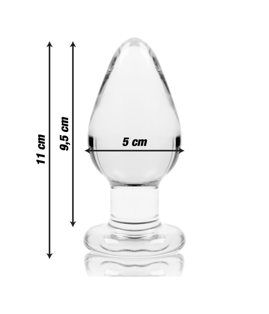 NEBULA SERIES BY IBIZA - MODELO 3 ANAL PLUG VIDRO BOROSILICADO TRANSPARENTE 11 CM -O- 5 CM