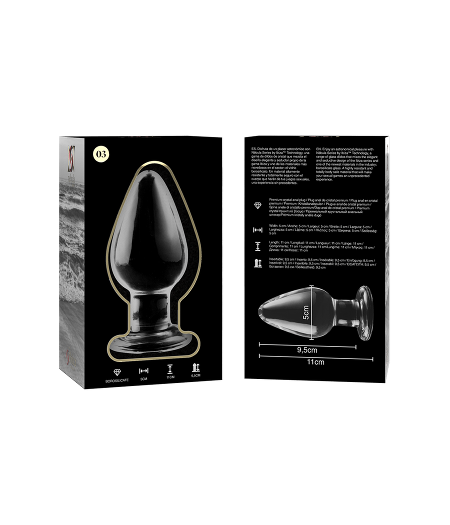 NEBULA SERIES BY IBIZA - MODELO 3 PLUG CRISTAL TRANSPARENTE 11 CM -O- 5 CM