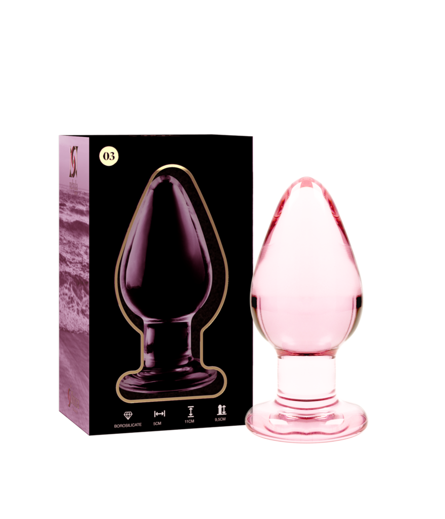 NEBULA SERIES BY IBIZA - MODEL 3 ANAL PLUG BOROSILICATE GLASS PINK 11 CM -O- 5 CM