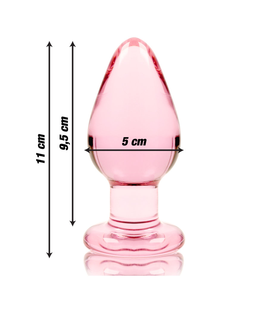 NEBULA SERIES BY IBIZA - MODELO 3 ANAL PLUG VIDRO BOROSILICADO ROSA 11 CM -O- 5 CM