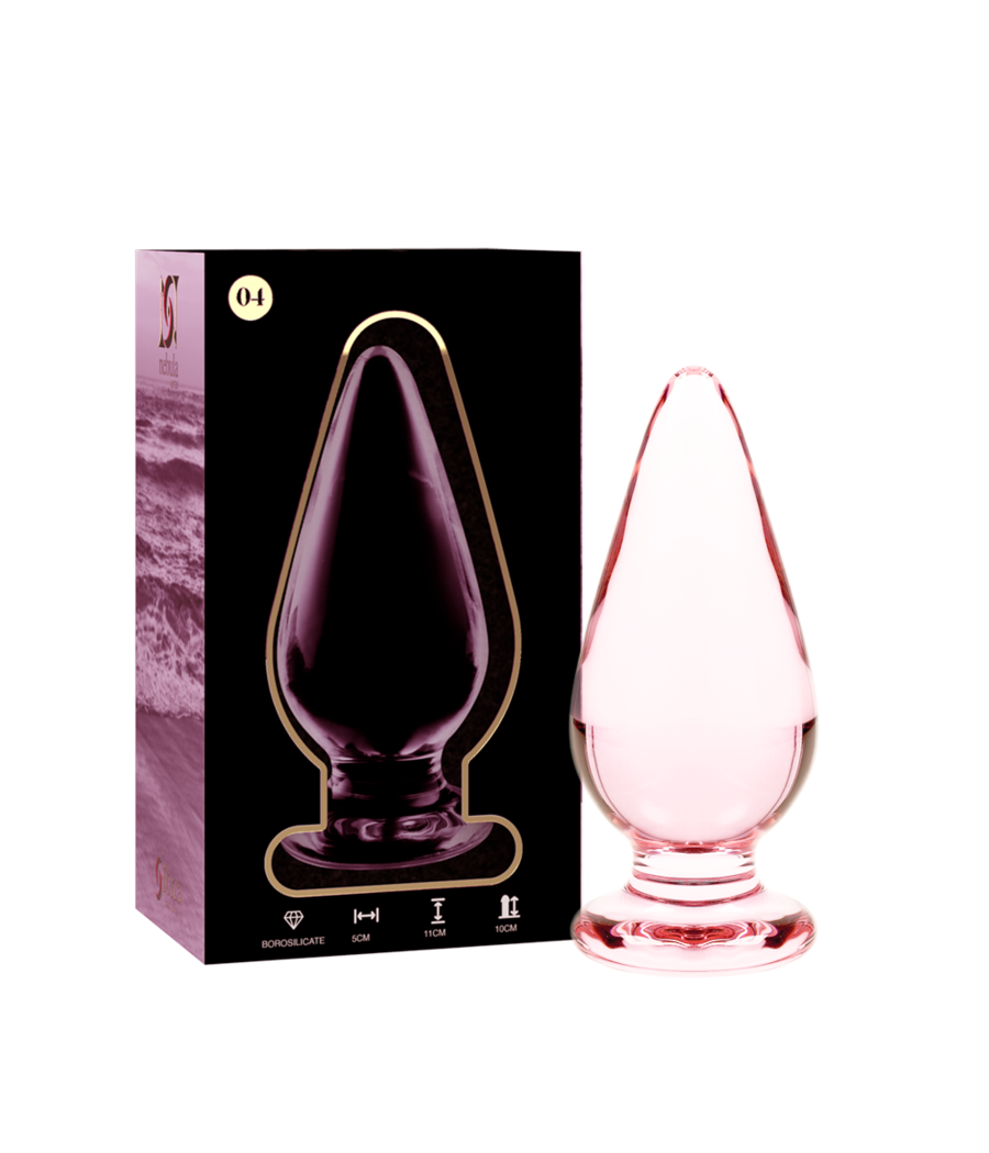 NEBULA SERIES BY IBIZA - MODEL 4 ANAL PLUG BOROSILICATE GLASS PINK 11 CM -O- 5 CM
