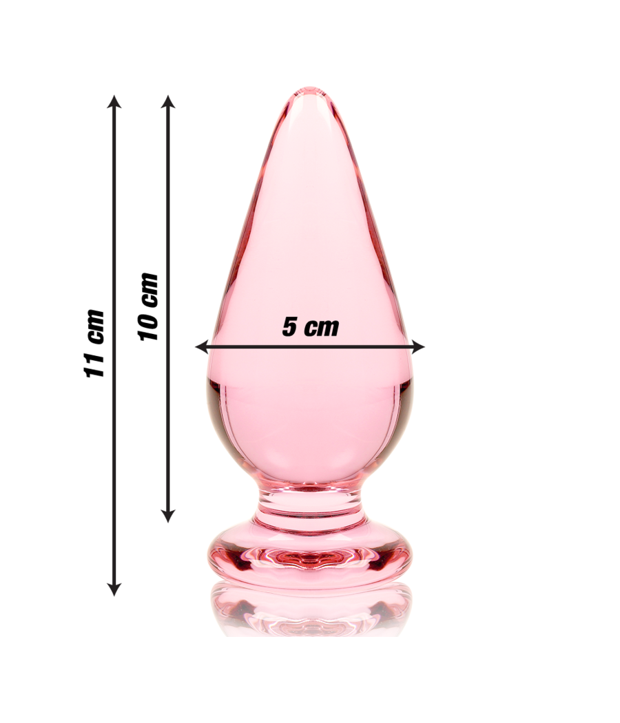 NEBULA SERIES BY IBIZA - MODELLO 4 PLUG ANALE VETRO BOROSILICATO ROSA 11 CM -O- 5 CM