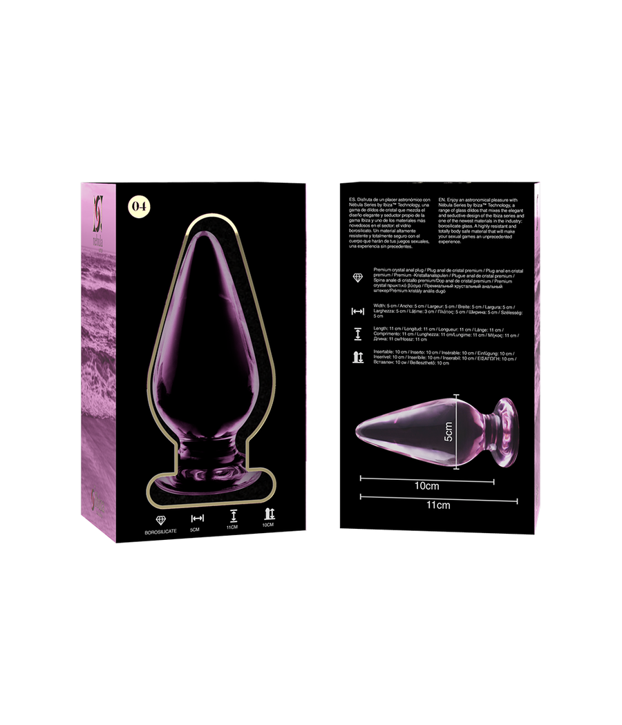 NEBULA SERIES BY IBIZA - MODELO 4 PLUG CRISTAL ROSA 11 CM -O- 5 CM