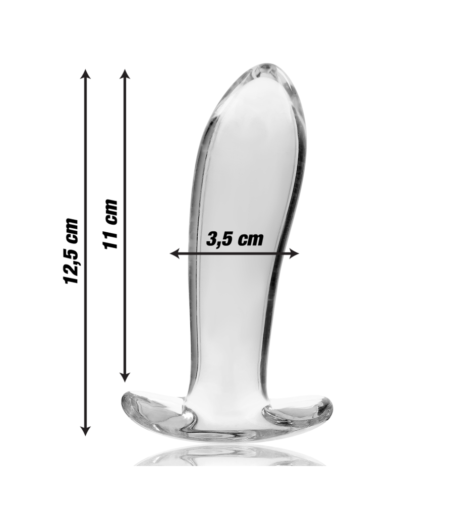 NEBULA SERIES BY IBIZA - MODELLO 5 PLUG ANALE VETRO BOROSILICATO TRASPARENTE 12.5 CM -O- 3.5 CM
